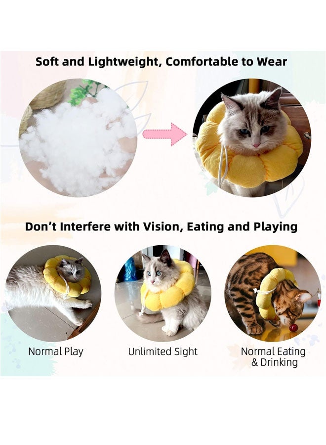 شو وو طوق تعافي الكلاب الصغيرة للقطط، مخروط رقبة عباد الشمس اللطيف بعد الجراحة، طوق E للحيوانات الأليفة قابل للتعديل، شفاء الجروح المخروطية الواقية من الجراحة، الياقات الإليزابيثية للحيوانات الأليفة الصغيرة - Image 3